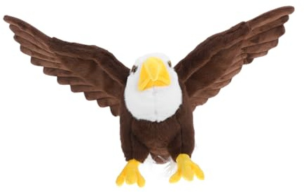 CORHAD Weißkopfseeadler Stofftier Plüschtier Puppe mit Großen Flügeln Weiches Kuscheltier für Kinder Heimdekoration Geburtstagsgeschenk Zootier Partydekoration 60cm PP Baumwolle