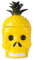 PrimeSaver Tiki Bargläser – Ananas-Tasse mit Deckel – gelber Keramik-Totenkopf – Tiki-Bar-Dekor – 600 ml