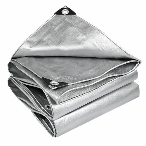 Heavy Duty Tarp Waterproof with Rustproof Grommets, Thick Pool Tarp Cover, Multipurpose Tarpaulin Cover UV All Weather, for Boat Pool Roof Outdoor Car Camping Patio
