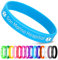 Jodimitty 20 Stück Personalisiertes Armband Silikon Armbänder Damen Herren, Custom Text & ICON, Bulk Armband für Event Festival Hochzeit Party Bewusstsein Motivation, 202x12mm (Himmelblau)