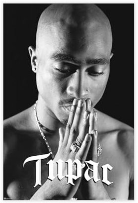 tcagd Tupac Betendes Leinwand-Poster, Schlafzimmer, Dekoration, Landschaft, Büro, Raumdekoration, Geschenk, 30 x 45 cm