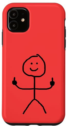 Funny Man Stick Middle Finger Funny Case for iPhone 11