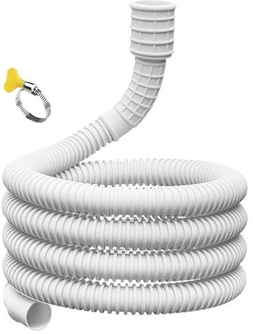 Air Conditioner Drain Hose,10/13FT Flexible Drainage Pipe With Cuttable Rubber Adapter And Connect Clamp,16/25mm ID Portable Dehumidifier Drainage Hose For Air Conditioner Dehumidifier Washing Machine