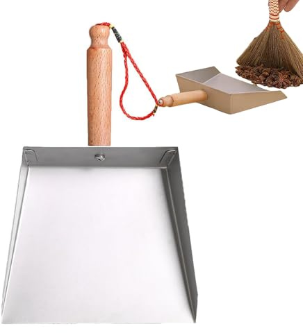 Piccola paletta in metallo, paletta in acciaio inox resistente, portatile, ampia, con manico, per bagno, soggiorno, camera da letto, garage