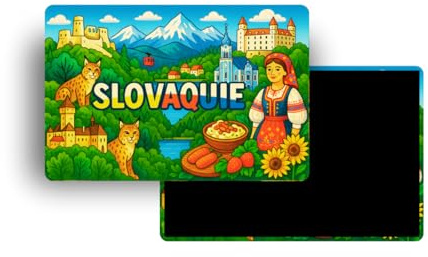 Kühlschrankmagnete – 120 Länder zur Auswahl – Tourismus-Souvenirs – Länder der Welt – Dekorative Kühlschrankmagnete – Reisegeschenk – Traditioneller Stil – 5,4 x 7,8 cm – 1 Stück (Slowakei)