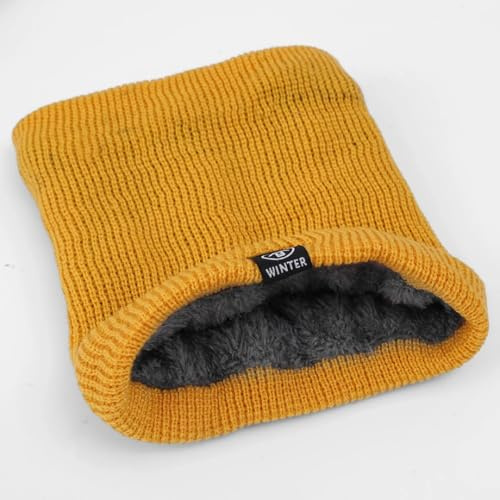 CHENWEIHAI Écharpe Foulard Femme Solide Peluche Silencieux Tricot pour Les Femmes Écharpe Cache-Cou Buff Épais Cachemire Bandeau Écharpe (Taille Unique/Jaune)