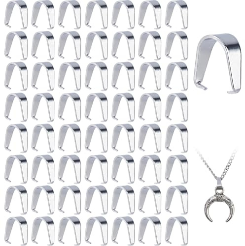 DICOSMETIC 100Stk Edelstahl Klemmösen Halsketteanhänger Verschluss 6 5x6x3mm Ösenverbinder Clips Für DIY Armbänder Halsketten Schmuckherstellung