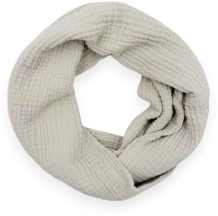 Ziona Damen Musselin Loop Schal Uni Baumwolle Frühling Herbst Made in Italy