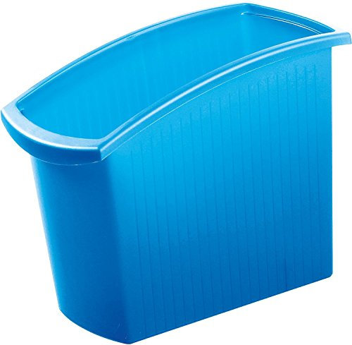 HAN Papierkorb MONDO, schlanker Mülleimer mit 18 Liter Fassungsvermögen, Abfalleimer ideal für unter den Schreibtisch im Büro, 1840-64, transluzent-blau