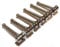 Set of six telecaster bridge saddles in chrome 38mm long screw