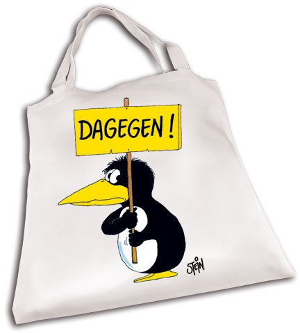 Uli Stein Stofftasche DAGEGEN