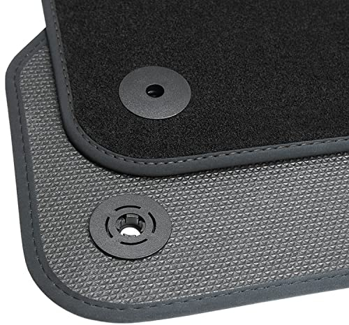 teileplus24 BGF467 Ganzjahres-Fußmatten kompatibel mit Mercedes E-Klasse W213 / S213 2016-08/2023 Wasserdicht, Naht:Schwarz