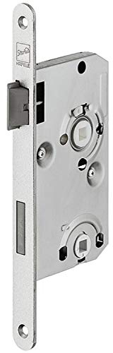 JUVA Einstemmschloss Zimmertür Einsteckschloss 78 mm mit Flüster-Falle - H10402 | WC - Badezimmer | Zimmertür-Schloss für DIN-Rechts Türen | MADE IN GERMANY | 1 Stück - Türschloss silber für Toiletten