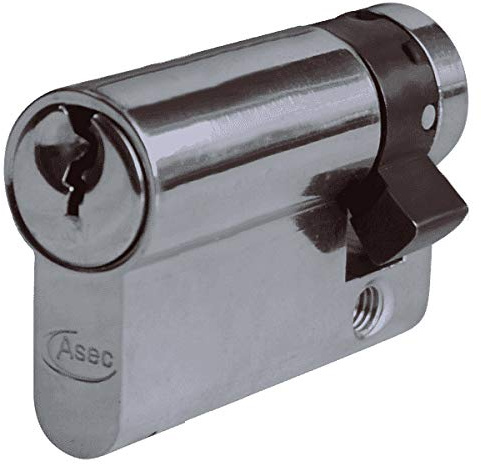 Asec Euro Half Cylinder With Adjustable Cam - 5 Pin - 50mm (40/10) Nickel Plated