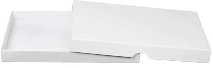 Natürlich verpacken Faltschachtel A5 15,2 x 21,4 x 2,5 cm, Weiß, mit Deckel, Karton - 10er Set