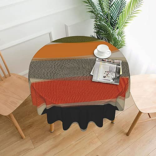 Tischdecke - 60 'runde waschbare Polyestertisch dekorative Tischtuch Mid Century Modern Ovals Abstract