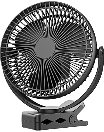 Ventilatore, Ventilatore Pinza, Ventola Della Batteria USB 10000mAh,Ventola Ricaricabile, Ventilatore da Scrivania Silenzioso,3 Velocità, Regolabile 360°, Adatto Per Scrivanie, Auto, Uffici Domestici