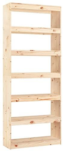 vidaXL Bücherregal Raumteiler Standregal Aktenregal Wandregal Büroregal Raumtrenner Holzregal Regal Aufbewahrung 80x30x199,5cm Massivholz Kiefer