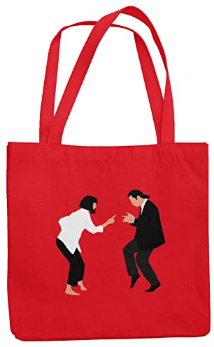 rainUP Musik-Filmtasche, Tote Bag, hergestellt aus 100 % Bio-Baumwolle, Shopper-Tasche aus Bio-Baumwolle, Original-Stoffbeutel, wiederverwendbare Taschen, Baumwolle., Pulp Fiction, 37 x 41 cm