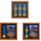 Medaillen Display Frame Shadow Box für 6 Medaillen/2 Rennfotos, Massivholz Medaille Vitrine Multifunktionaler Medaille Bilderrahmen für Marathon, Krieg Militär, Sport Geschenke (Braun 33x33 cm)