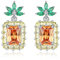 JewelryPalace Ananas Ovalschliff 5.9ct Gelb Zirkonia Ohrstecker Silber 925 Damen, Schmuck Set, Statement Ohrringe Silber Edelstein Mädchen, Ohrstecker Groß Orange Stein Geschenke für Frauen