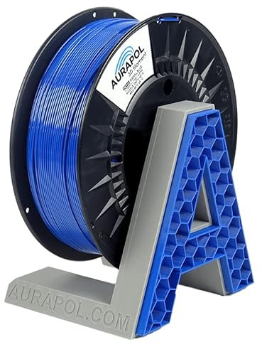 AURAPOL Filament 1.75 PETG mit +/- 0,02 mm Genauigkeit (1kg, Signal blau/RAL 5005) - 3D Drucker Filament aus PETG - Druckmaterialien kompatibel mit FDM(FFF) Druckern
