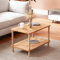 [en.casa] Mesa de Centro Rectangular con Estante Mesa Auxiliar para Sala de Espera Polivalente Aglomerado/Madera Haya 43 x 70 x 44 cm Efecto Madera