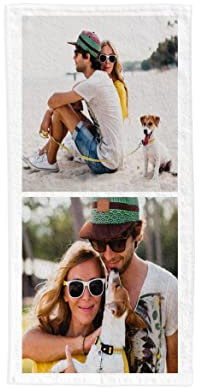 Toalla de Playa Personalizada con Foto y Texto. Toalla Collage de Fotos. Toalla Piscina, Toalla baño| E&B PORRAS (2 Fotos)