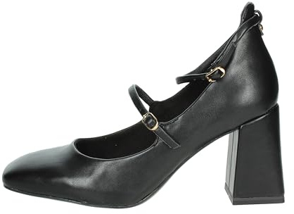 Tamaris Donna Pumps Blockabsatz Vegan, Black Matt, 38 EU