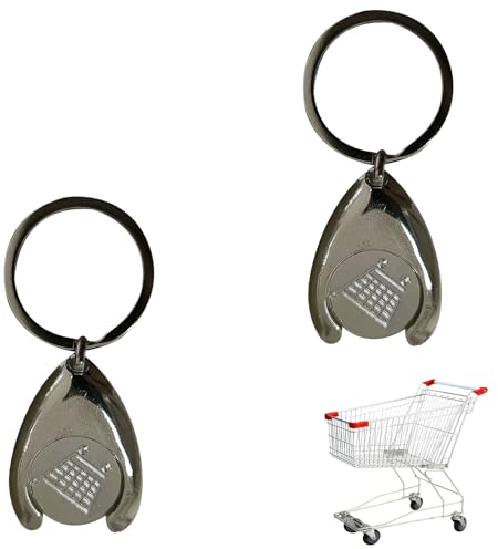 Porte Clé Jeton Caddie, Jeton Caddie Porte Clef, 2 Pièce Jetons Caddie, Clé en Forme de Jeton pour Caddie, Porte Clé Jeton, Porte Clef Jeton, Porte Jeton Caddie, Jeton Caddie Metal, Porte Cle Caddie