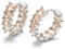 Mesovor Silberne Creolen Ohrringe mit Zirkonia für Damen und Mädchen, Versilberte Huggie Ohrringe, Schmuck für Party, Abschlussball (Sekt)
