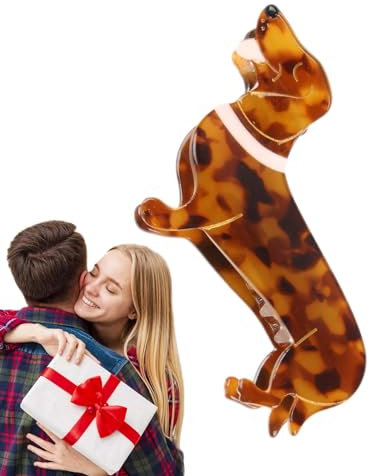 Pinza para el pelo de perro salchicha - Pinza De Pelo Antideslizante, Horquillas Para Mujeres Y Niñas, Horquillas De Acetato Animales Divertidos, Regalos Para Amantes De Los Perros