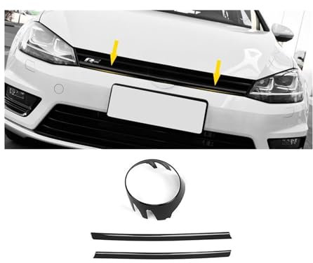 Frontgrill Glänzend Schwarzer Kühlergrillstreifen Für VW Für Golf 7 R-Leitung 7.5 MK7 Stoßstange Grillverkleidung Dekoratives Kühlergrillzubehör Front Kühlergrille(7r Cover Grille)