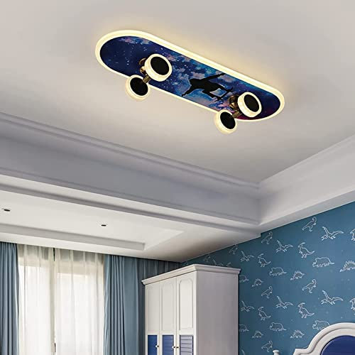ZTZBFGM D, Kinderlampe Moderne Cartoon Skateboard 32W Deckenleuchte LED Deckenleuchte, Acryl Kronleuchter Jungen Mädchen Schlafzimmer Deckenlicht Innenbeleuchtung