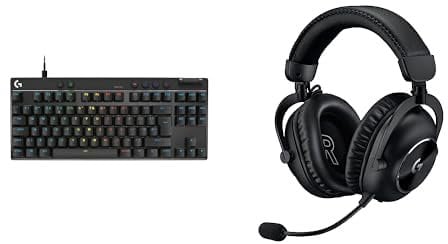 Logitech G PRO X 2 LIGHTSPEED Wireless Gaming Headset, Bluetooth, USB, 3.5 mm + PRO X TKL RAPID Tenkeyless Wired Gaming Keyboard With Magnetic Analog Switches, Rapid Trigger, RGB Lighting, PC - Black