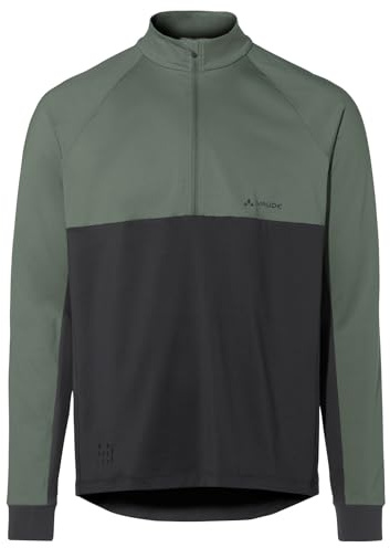 VAUDE Herren Langarm Fahrradtrikot Qimsa Halfzip LS Shirt, schnell trocknend, atmungsaktiv, Agave, XXL