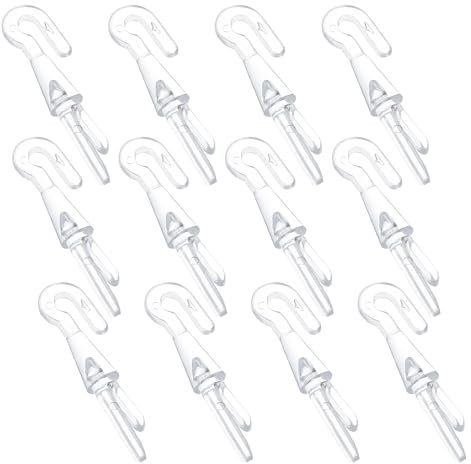 sourcing map Blind Wand Hook,10Pcs 2 x 0.5 - Plastic Vertical Blinds Replacement Parts, Tilt Wand Rotating Tip Hook Repair for Broken Blind Parts (Transparent)