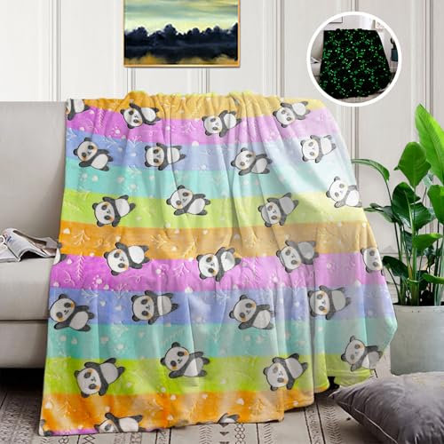 Kuscheldecke Kinder,Panda Decke Kuscheldecke, Einhorn Geschenke für mädchen Super Weiche und Warme Decke (Panda, 130x150 cm)