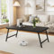 Flycity Table Basse Pliante, Table de Salon Pliante avec Pieds Fixes, Design Magnétique, Aucun Assemblage Requis, Meubles en Bois Vintage, pour Chambre et Bureau, Noir Moderne