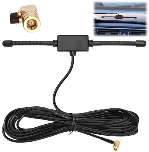 Antena Radio de Automóvil FM Dab Universal SMB Soporta 433MHz con Cable de Extensión de 3 Metros para Receptor Estéreo, Sistema de Música de Interior, Receptor de Audio y Video para Cine