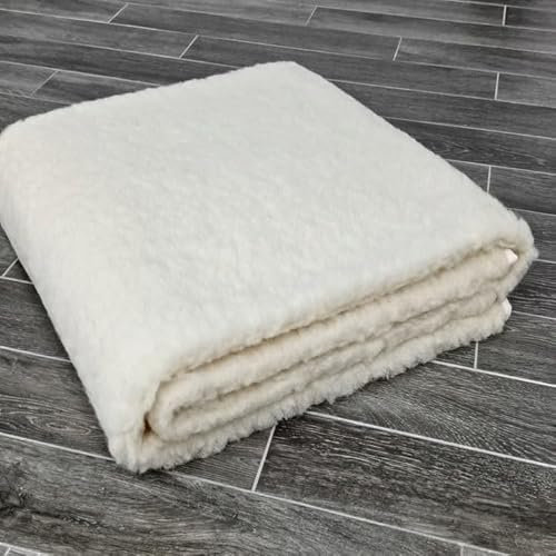 TEXTILOVE Merino Matratzenschoner mit 4 Eckgummis 200x220 cm Matratzen Topper Matratzenauflage 100% Natürliche Merinowolle Woolmark Oeko-Tex