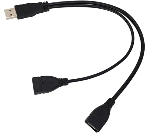 kwinfei USB 2.0 1 to 2 Y Splitter Cable Adapter OTG Cable with Power Supply, Compatible with Phones, PS Classic and Peripherals, Plug & Play USB to Micro Host Cable