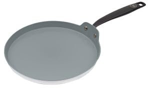 Be Living Essential Serie Poêle à crêpes en céramique, diamètre : 26 cm, passe au lave-vaisselle, sans PFAS, compatible avec l'induction, blanche