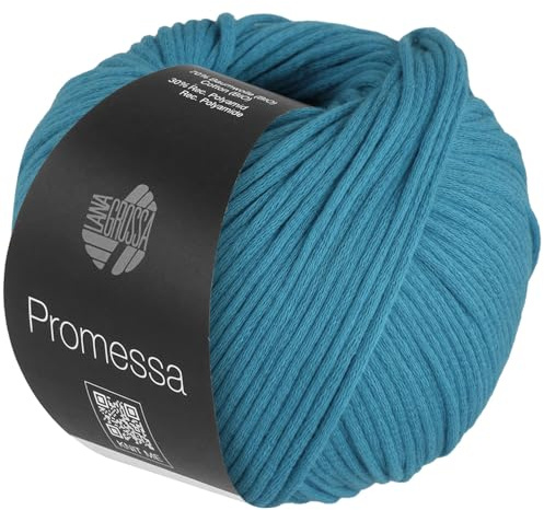 LANA GROSSA Promessa | Weich gefülltes Schlauchgarn aus Bio-Baumwolle und Polyamid | Handstrickgarn aus 70% Bio-Baumwolle & 30% Polyamid | 50g Wolle zum Stricken & Häkeln | 125m Garn FB 36
