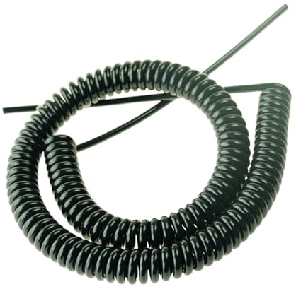 Lignes électriques en Spirale, CED Cordon d'alimentation Fil Électrique 5 Mètres 4 Noyaux Câble Spirale Télescopique 0,5-5mm²(5mm Square)
