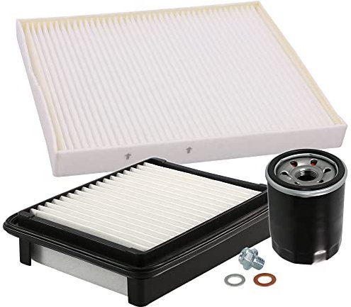 BESTPRICE Inspektionspaket Filterset mit 1x Ölfilter; 1x Luftfilter; 1x Innenraumfilter; 1x Ölablassschraube inkl. Dichtring, KOMPATIBEL MIT - SUZUKI JIMNY Geländewagen geschlossen (SN)