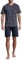 Götzburg Herren Shorty, Kurzarm, Baumwolle, Single Jersey, Navy, kariert 64