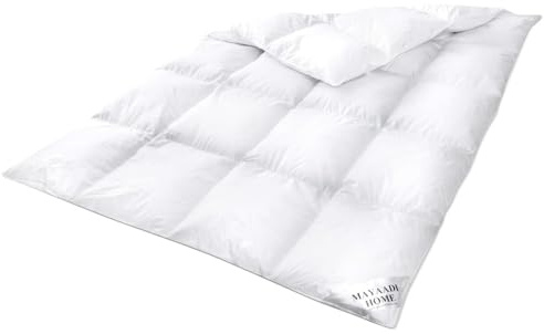 Mayaadi Premium Daunendecke 200x220 cm - 1400g Bettdecke, 70% Daunen 30% Federn - 100% natürliche Baumwolle - Made in Europe - Steppdecke geeignet für Allergiker - MA46