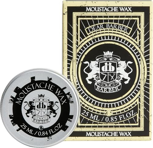 Dear Barber SCHNURRBARTWACHS, 25 ml – Starker Halt, Flexibles Styling – Pflegt & Schützt mit Jojoba- & Haferöl, Langanhaltende Form & Kontrolle