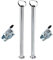 Anhänger Stützen Set 700 mm inkl. Klemmschelle (300 kg Stützlast/Stütze)| Anhängerstützen mit Halterung aus verzinktem Stahl| Ø 48mm Abstellstütze| Stützfuß und Klemme jeweils 2 Stück